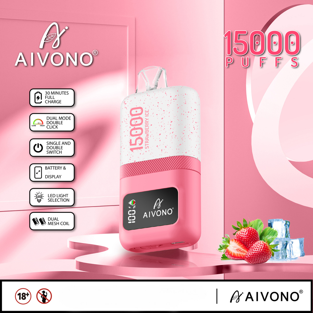 オリジナルのAivono Aivono Aivono Magic 15000 Puffs使い捨ての蒸気ペンE LEDインジケーター付き充電式500mAhバッテリー20mlプレフィルドポッドパフ15k対バンボックスIbou