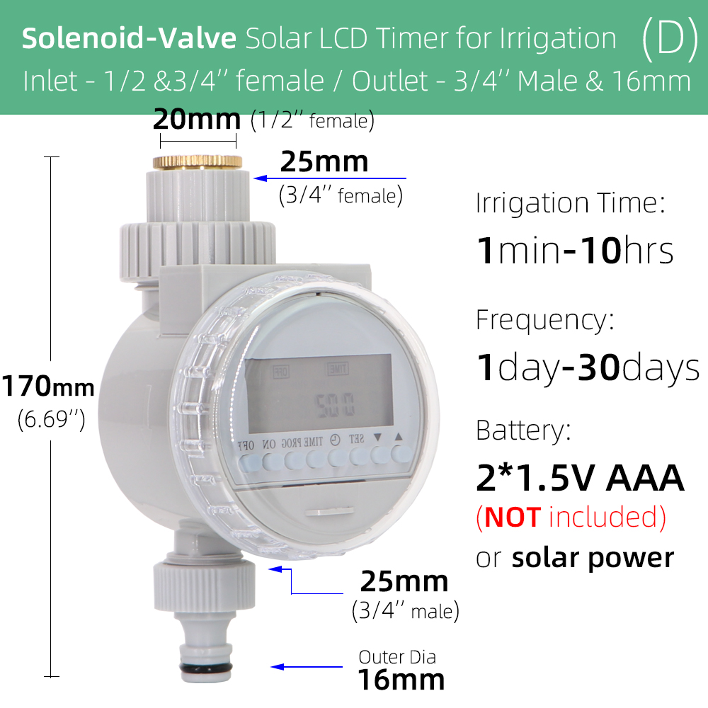 RBCFHI 12 Tipos do jardim Timer de água Solenóide Controlador de válvula automática LCD Display Solar Energy Rain Sensor WiFi-Timer Long Life Life