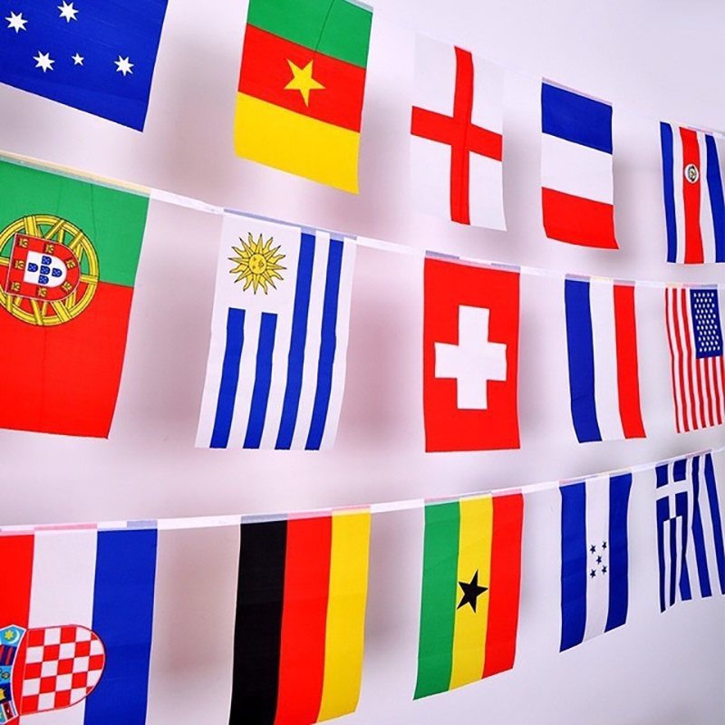 32 Banderas 1 Cadena Banner colgante Banner International World Flags Bunting Banner Bandera Nacional para decoración del partido