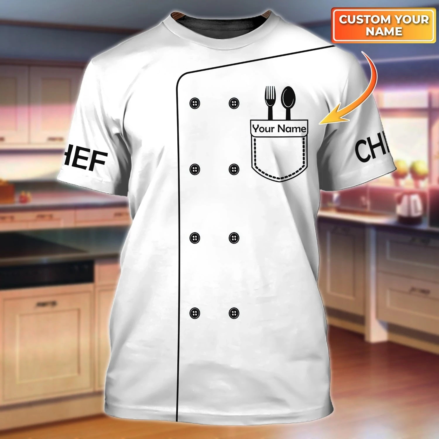 Chef works shirt Summer men t shirt Master Chef Personalized Name 3D printed Unisex Tshirt Gift for chef Casual T-shirt DW57