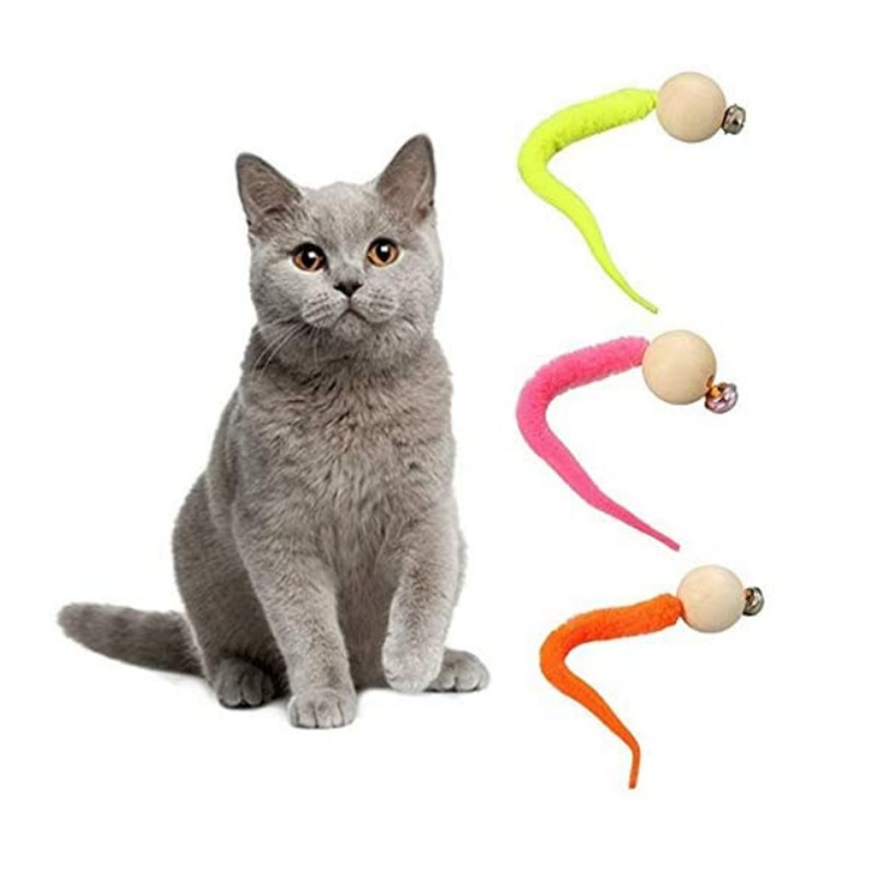 1pc Wiggly Funny Bälle Katzenglockenspielzeug Wiggly Katze Bell für Haustier Interaktive Katzenwürmer Katzenspielzeug mit Glocken Kätzchen Haustiere Katze Spielzeug