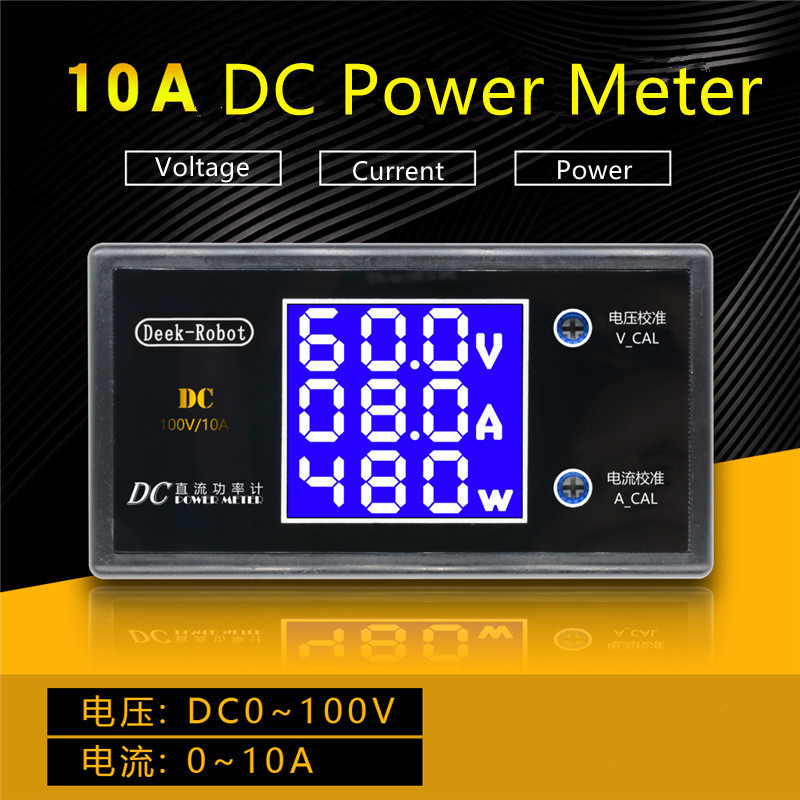 DC 200V 100V 10A LCD Dijital Voltaj Akım Ölçer Test Cihazı Ayarlanabilir Ammetre Panel Volt Amp Dedektörü Çift LED görüntüleme