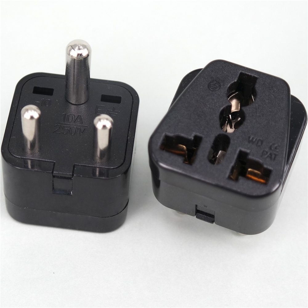 Universal Travel Plug to UK, VS, EU, Small South Africa Plug, AC Power Outlet, Adapter, Nepal, India, Sri Lanka Big South Africa 15A/10A