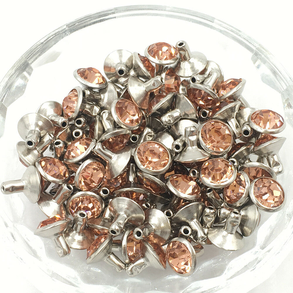 6/8mm Crystals Rhinestone Rivets Diamond Studs For Leathercraft DIY Rivets for Leather