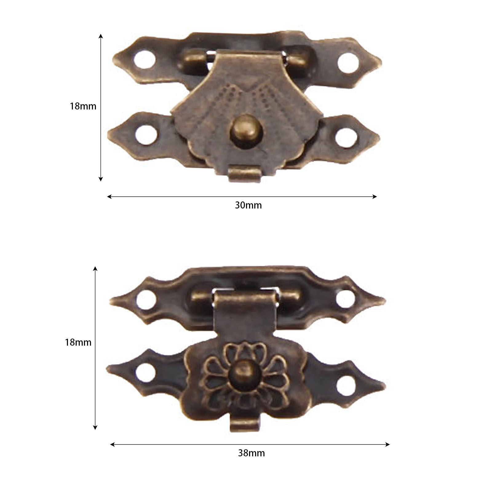 アンティークブロンズジュエリーボックスパドロックハスプ30*18mm/38*18mmラッチハスプハンドバッグバックルハードウェアアクセサリー