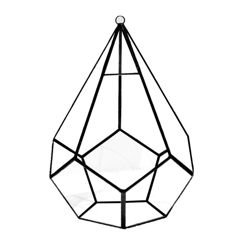 Rustikale freistehende hängende Metallregale fünfseitige Rhombus-Luftpflanzenhalter
