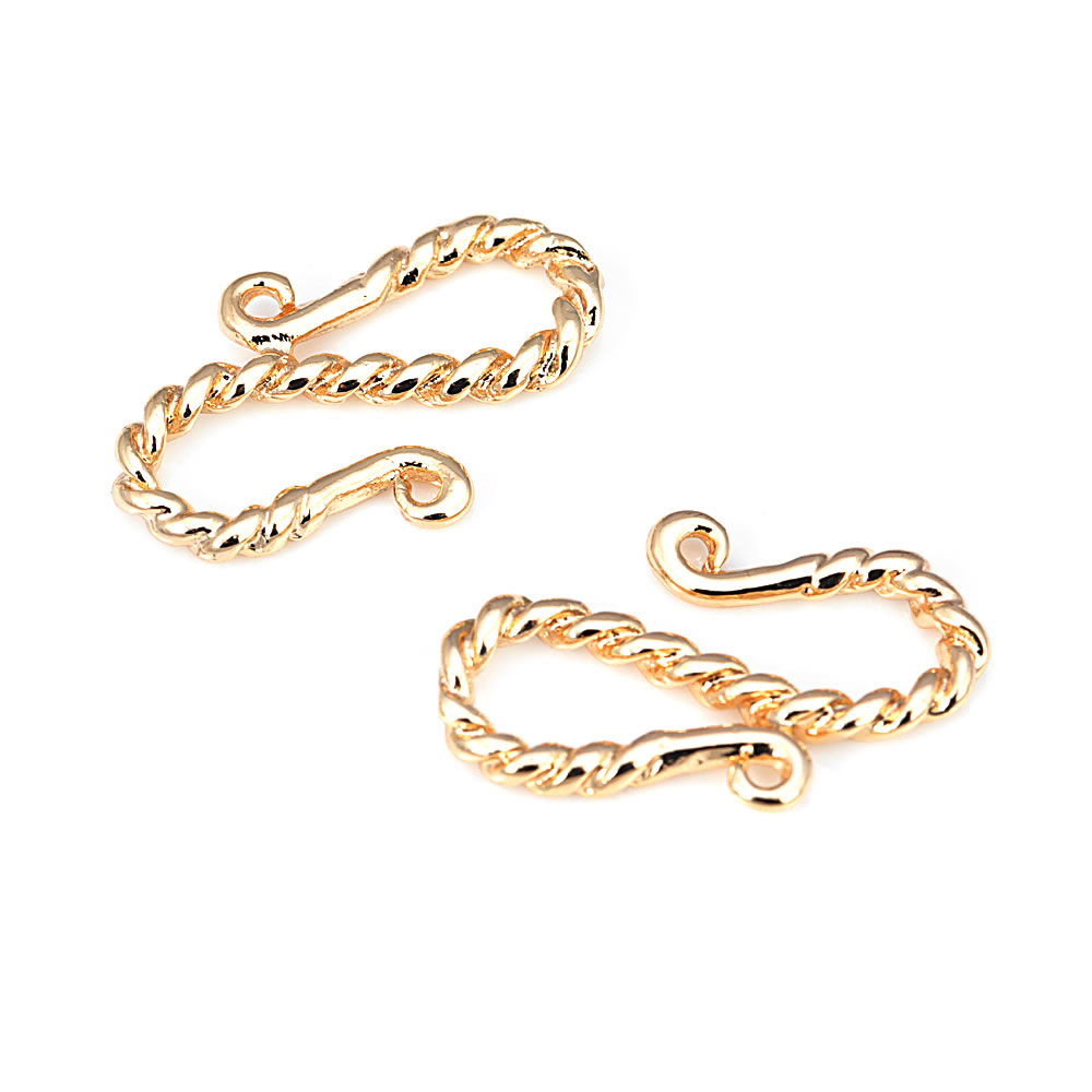 18K Gold Color Brass S Shape M Shape Bracelet Necklaces Connect Clasps Jewelry Making Supplies Diy Findings Accessories