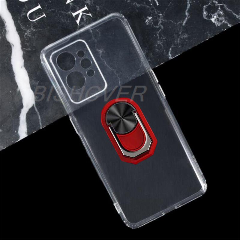 Pour Oppo Realme GT2 Pro Case GT 2 Pro RMX3300 BACK RING STARDER BRACKET CASE TÉLÉPHONE Smartphone TPU Soft Silicone Cover