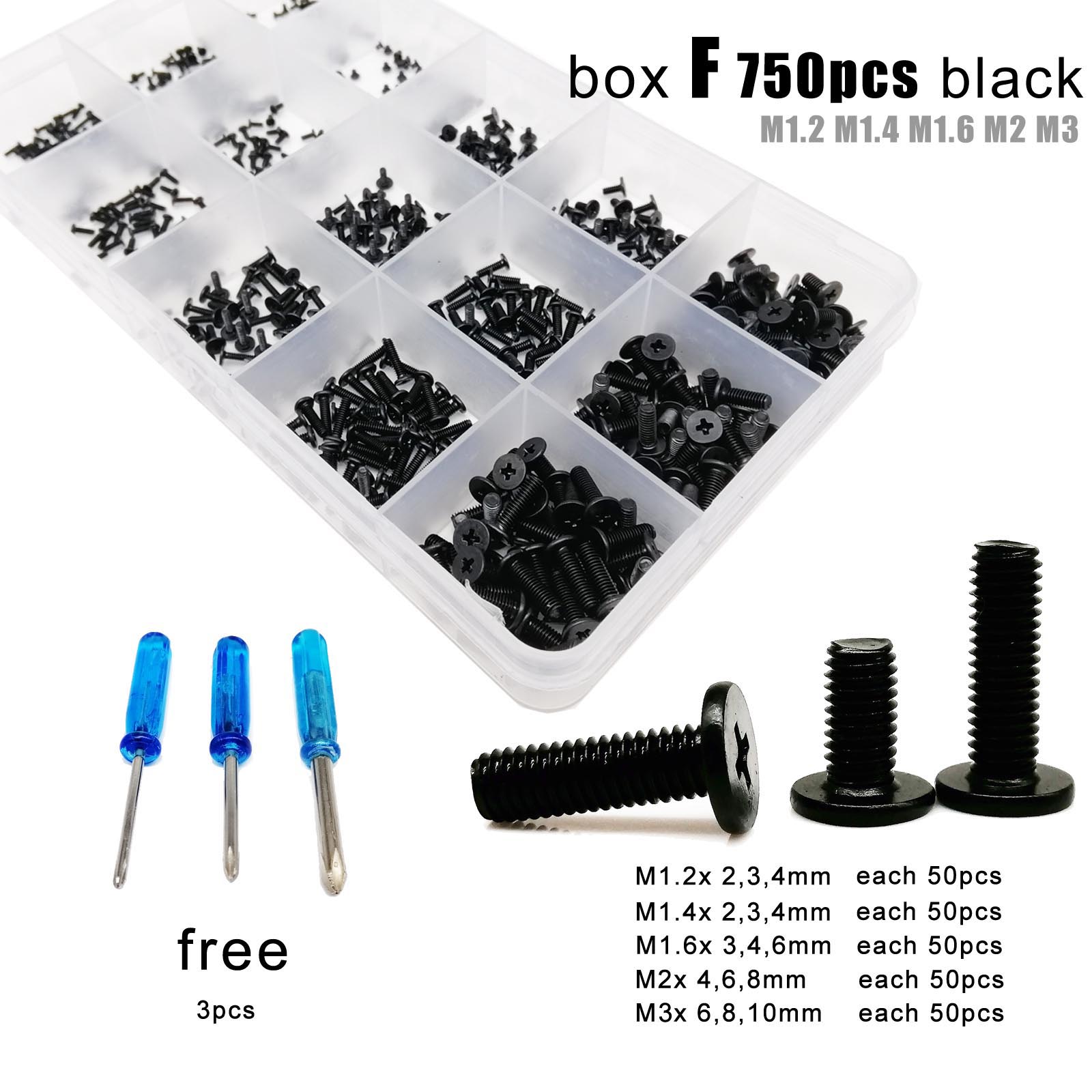 500/M1.2 M1,4 M1,6 M2 M2,5 M3 MICRO MICRO Small Cross Phillips Ultra dünn flacher Wafer Kopfschraube Set Sortment Kit Set Sortment Kit