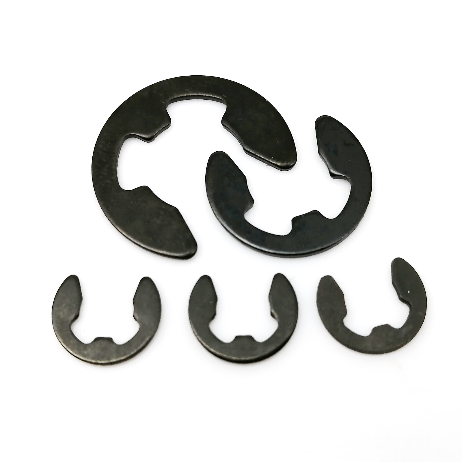 10/50/100st M1.2-M24 GB896 DIN6799 Black Steel E C Typ Shaft Extern Staining Ring Split Washer Snap Collar Clip Circlip