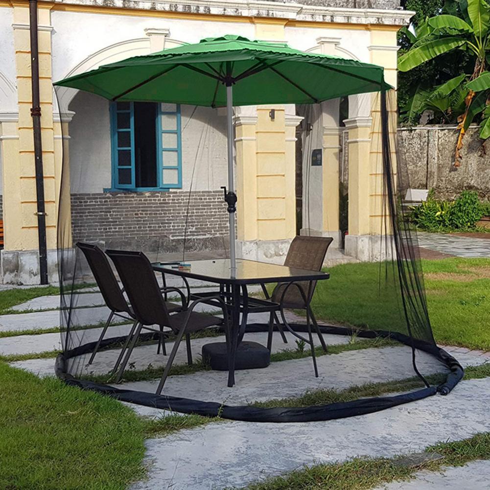 Muggennet met ritssluitbaar touwpolyester outdoor dineren sunshade muggen netto voor patio