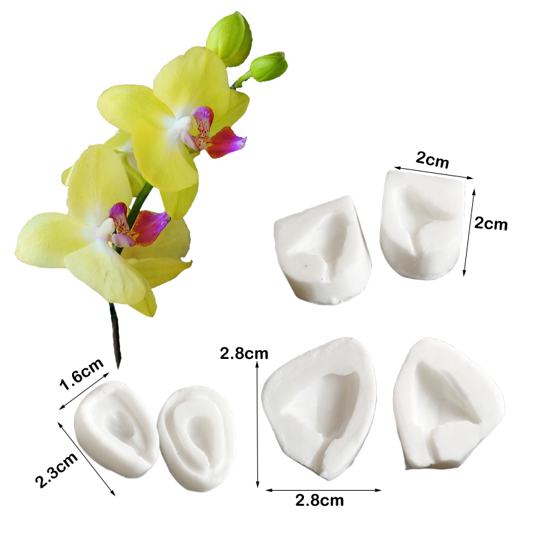 Nuovo Orchide Flower Bud Silicone Stampo Fondante Corta di nozze di decorazione di strumenti di decorazione polimero Candy Candy Cioccolato Gumpaste M2509 M2509