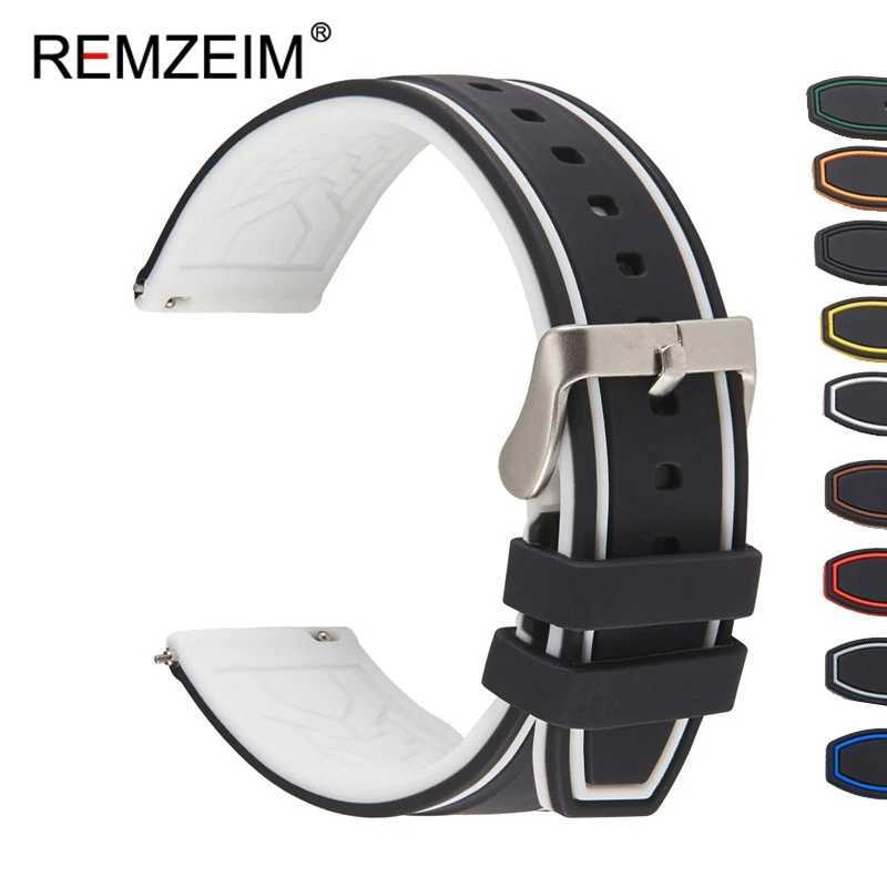 Watch Bands Premium Silicone Watch Band Band Release Quick Rubbe Watch Strap 20mm 22mm 24mm Watch Watch Sostituzione Watchband Greenl2404