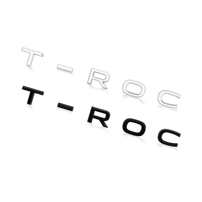 Decorazioni auto 3d adds cromo cromo trunk emblema badge adesivo la volkswagen troc t-roc logo accessori automatici