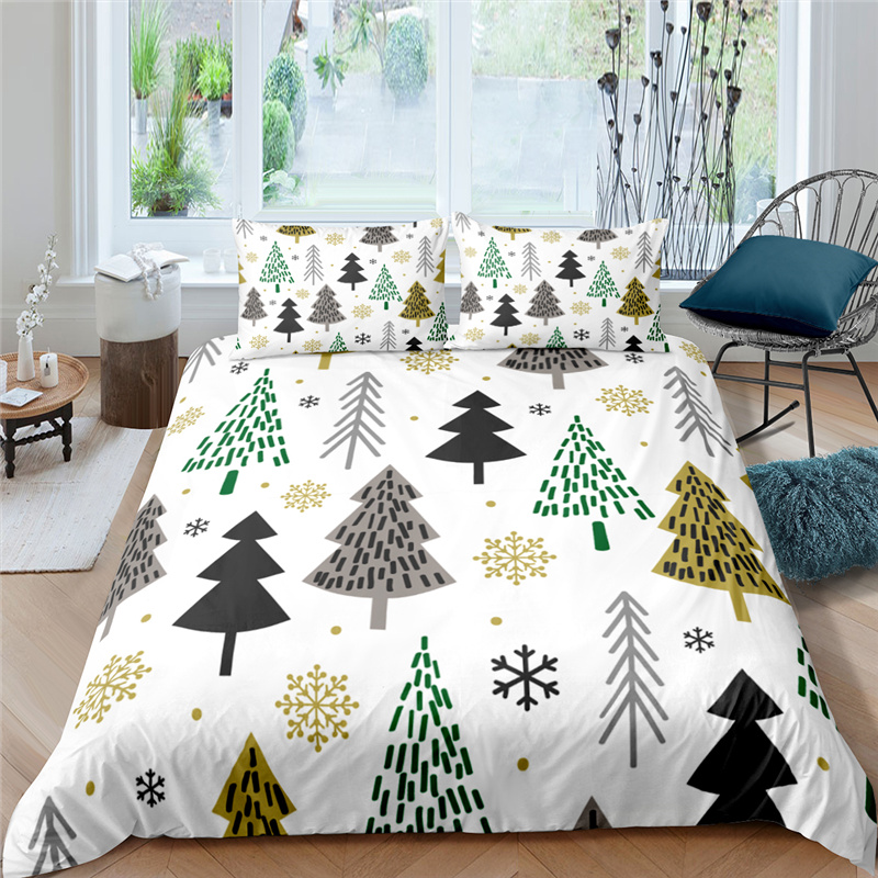 Têxteis domésticos Luxo 3d Arregada de Natal Treça Tampa de Duvet Conjunto