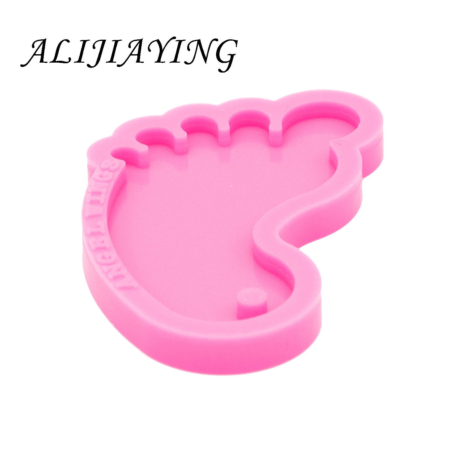 Brillez à l'intérieur de la forme du pied silicone pour résine époxy artisanat bricolage de couverture de clés de trousseau bijoux pendentif dy0461