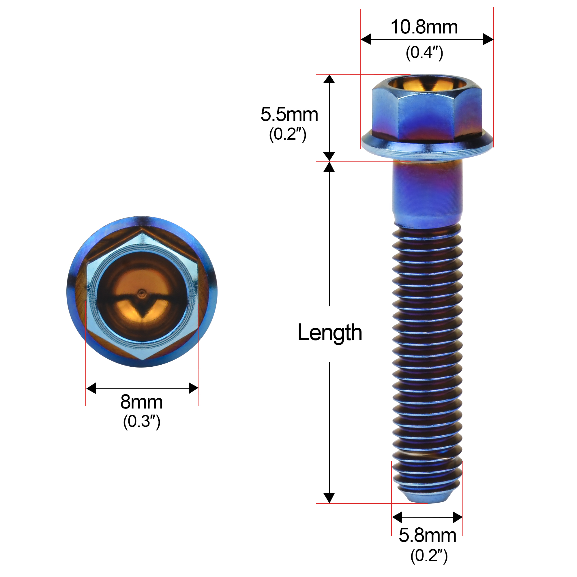 Xingxi M6 Titanium Bolts M6x10 15 20 25 30 35 40 45 50 55 60 65 70 75 80 90 мм маленькие болты на фланце