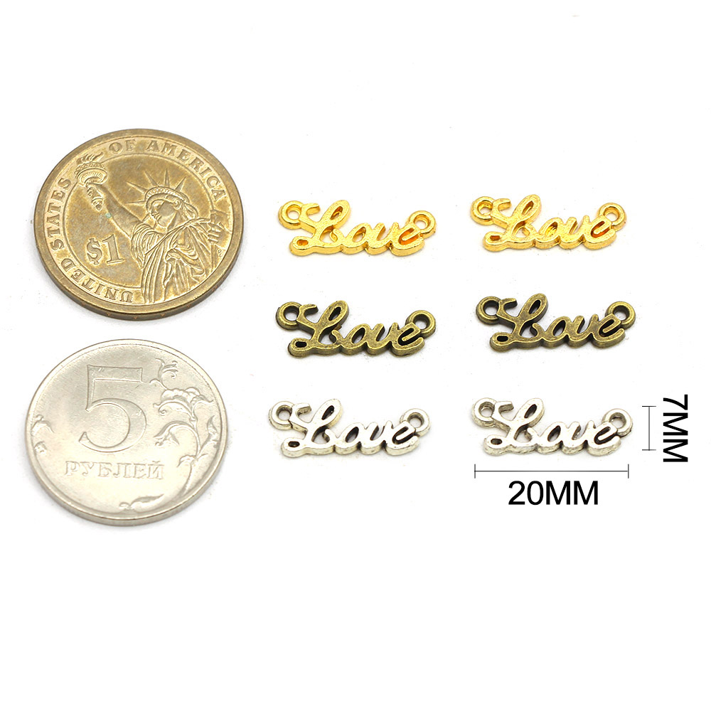Love Label de metal Silver Gold Bronze Etiquetas hechas a mano Etiquetas de metal para ropa Cosering Accessoreis Embellidas Cabello