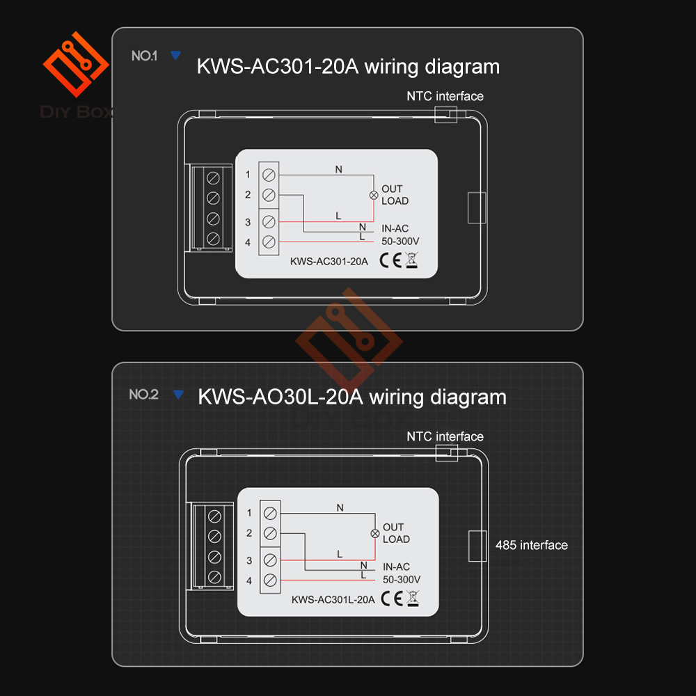 KWS-AC301ワットメーター電源メーター電圧計AC 50-300V電圧50-60Hz電源アナライザーLED AC電気メーター0-20/100A検出器