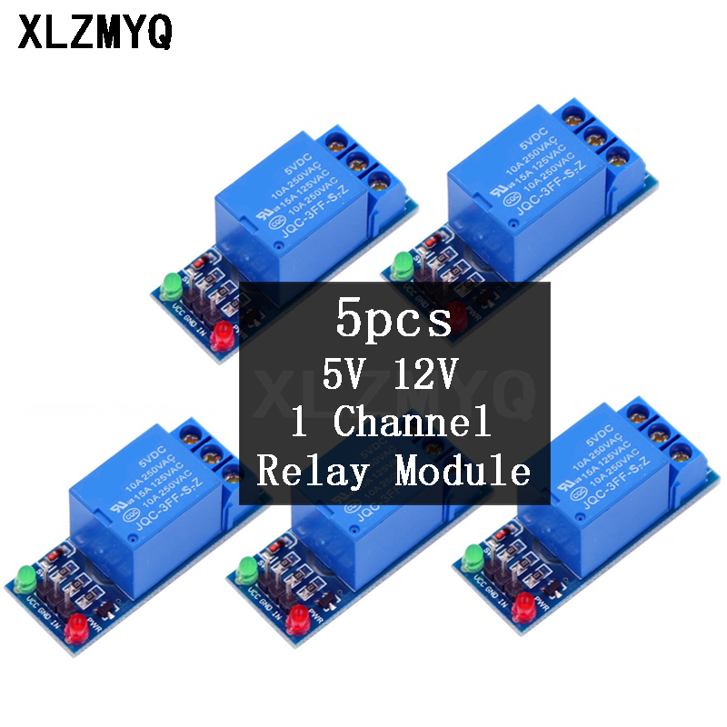 5st 1 -kanalreläkodul, med OptoCoupler Shield Board, DC 5V 12V Reläkontroll Lågnivå Trigger Relays -modulen för Arduino