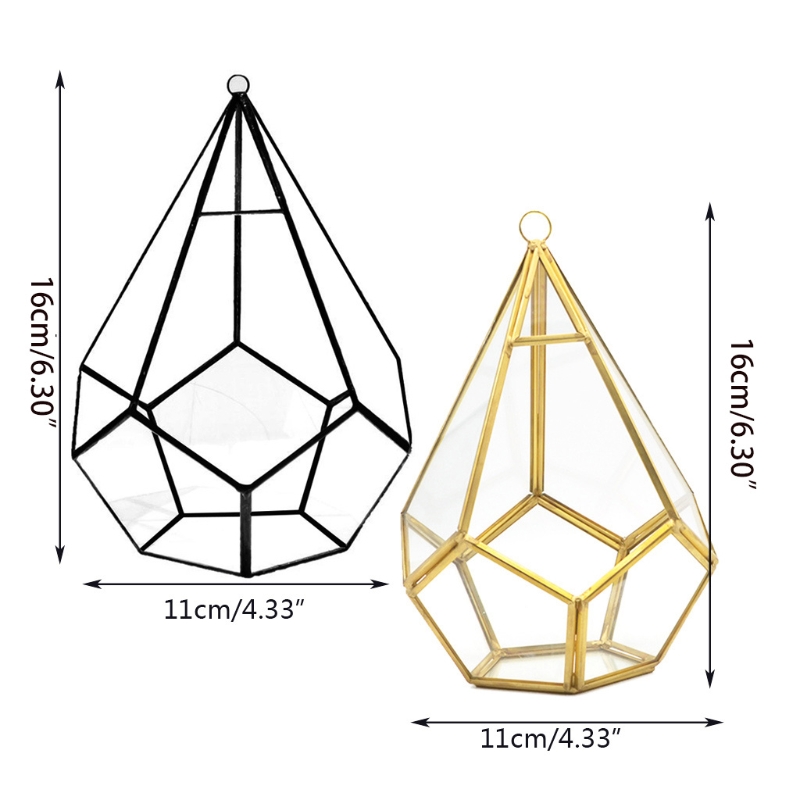 Rustikale freistehende hängende Metallregale fünfseitige Rhombus-Luftpflanzenhalter