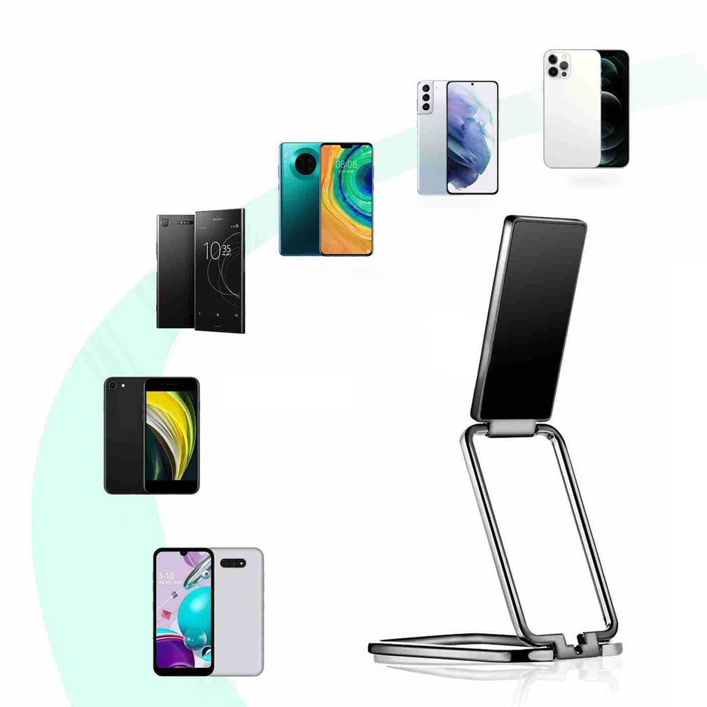 Universal Magnetic Metal Phone Holder Stand For Iphone Samsung HTC Oppo Xiaomi Phone Holder Foldable Desk Stand For Mobile Phone