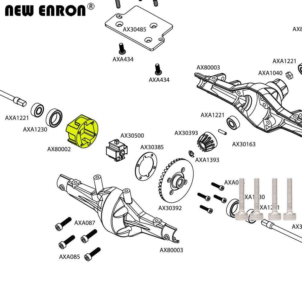 AX80002 Aluminiowy nośnik obudowy różnicowej dla RC CAR 1/10 Axial Yeti RR10 Wraith SCX10 SMT10 AX10 EXO AXI03016 AX90056