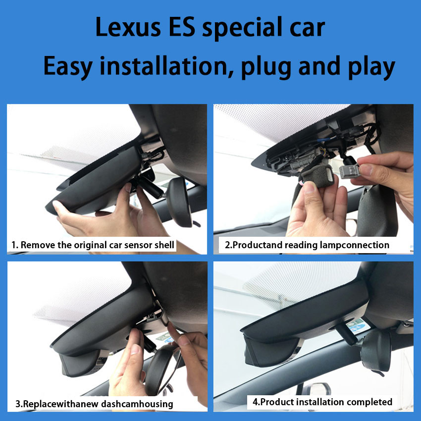 2K 1600p Facile à installer pour Lexus ES ES300H ES200 ES250 GS200H / GS200T F Sport GS300H Car DVR WiFi Recorder Dash Camera