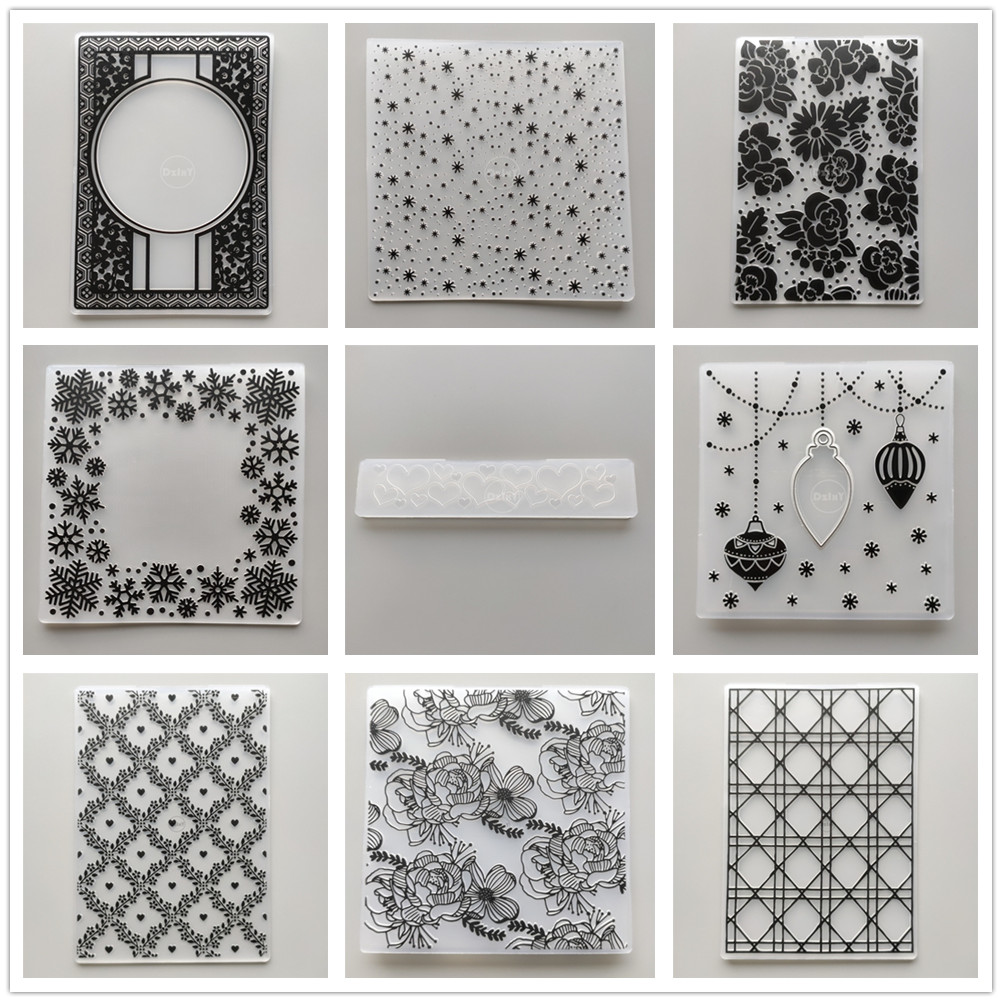 29 Styles Snowflake Embossing Folders for Papers Album Card Supplies DIY 3D Stripes Plastic Scrapbooking Cutting Dies