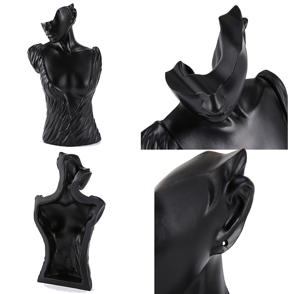 Nieuwe hars vrouwelijke mannequin hoofddisplay voor sieraden accessoires abstracte kunst mannequin ketting oorbellen houder hoofd bust standaard