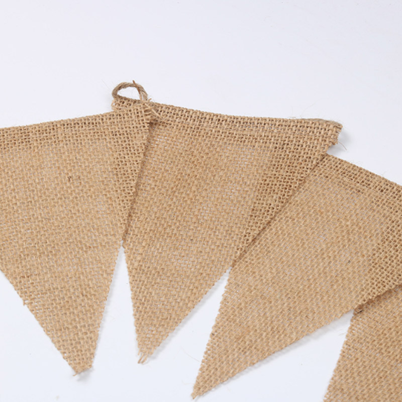 Jute Burlap Blank String Flag Pennant Linen Flags Festival Christmas Party Kindergarten House Party Wedding DIY Decoration