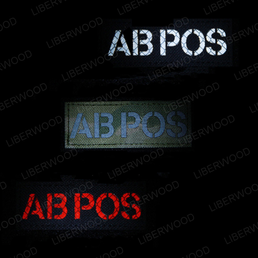 血液型A+ B+ O+ AB+ POSポジティブ赤外線IRパッチ逆逆パッチA POS B POS CPマルチカムアームバンドバッジ