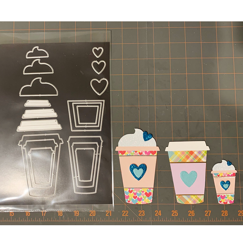 Layering Coffee Tasse Shakers Metall Schneiden stirbt Schablonen für DIY Scrapbooking -Prägeordner DIY -Karten zum Erstellen