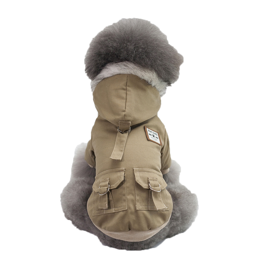 Cagoule en fourrure hivernale chaleureuse vêtements de chien petit chiens vêtements chiot tenue veste à la vent