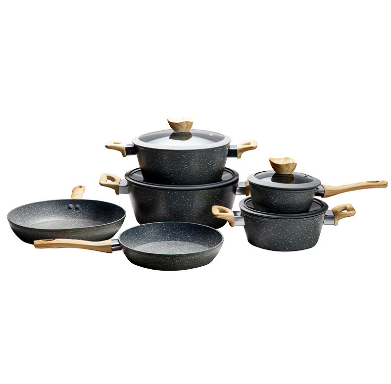 Maifan Stone Nonstick Pan Set Frying Pan Milk Soup Pot Household Electromagnetic Stove Gas Universal Cookware Cooking Pots Set