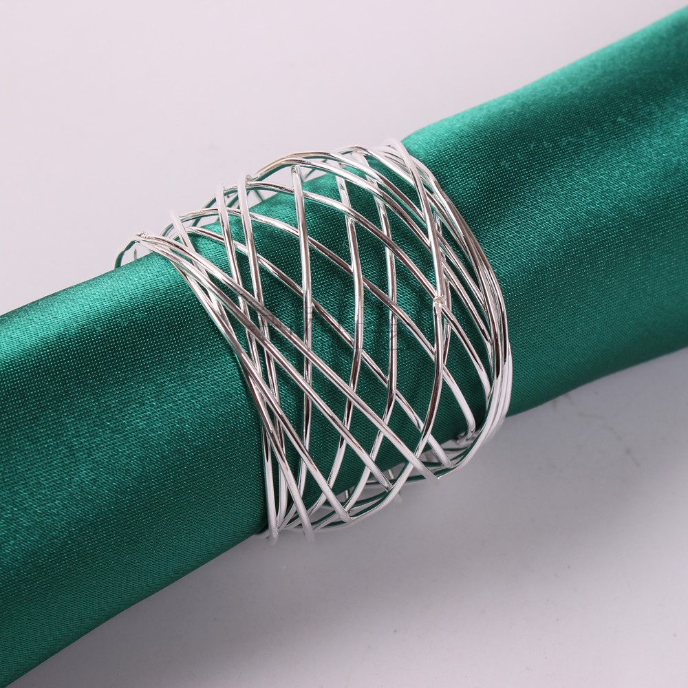 Hotel gold silver wire mesh napkin ring mouth cloth ring napkin buckle metal napkin ring towel buckle