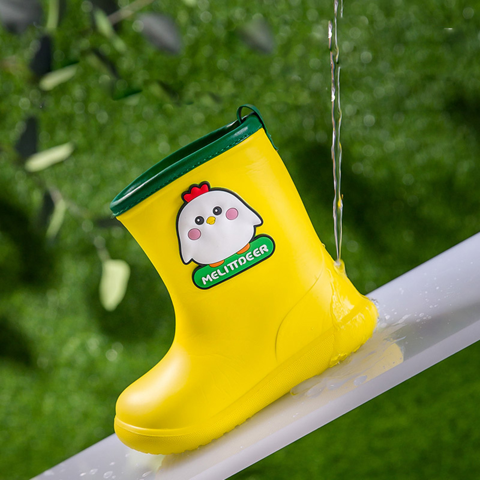 Nieuwe verkoop Kids Rain Boots For Boys Girls Rainboots Dinosaur Children's Rubber Boots Plush Warm PVC Waterdichte babywaterschoenen