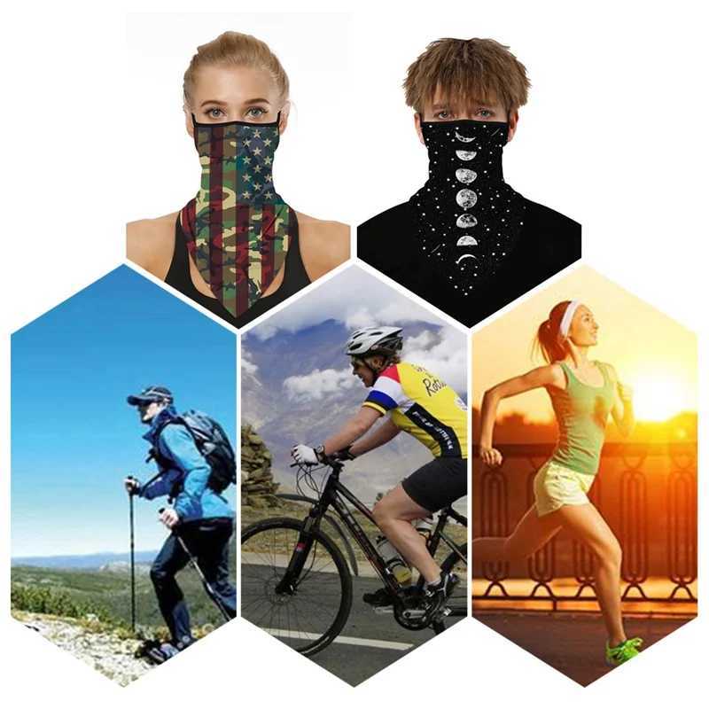 Fashion Face Masks Neck Gaiter American Blaclava Flag Imprimée Gaiters Moto-cycle cycliste Bandana Coton Masque en coton respirant Nouveau 24410