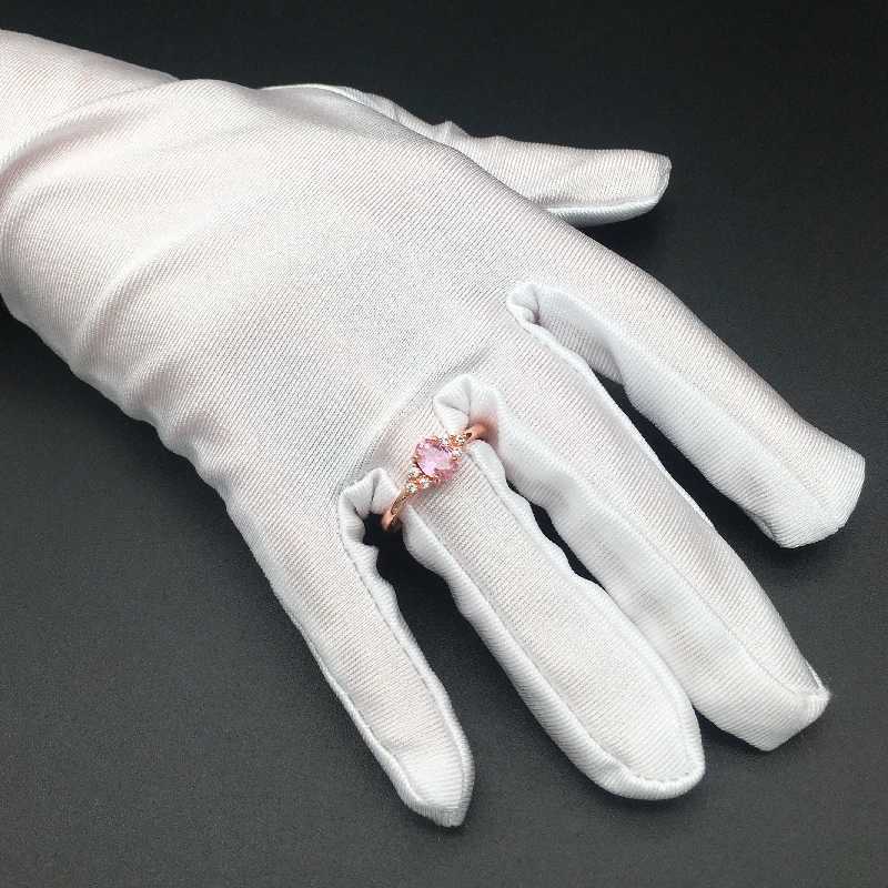 Band Rings Fashion 925 Silver Jewelry Ring Oval Pink Zircon Gemstone Finger Ring Womens Wedding Engagement Party Accessories J240410