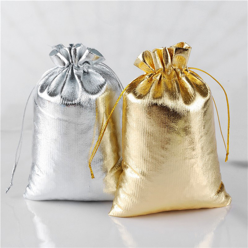 multi size Golden/Silver Color Drawstring Dust-proof Pouches Jewelry Gift Delicate Soft Smooth Stronge Hot Popular Bag