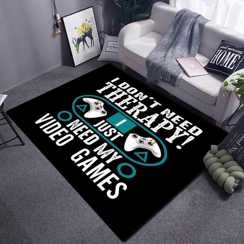 Gamer tapis drôle de gibier de jeu noir drôle pour enfants tapis doux salle de jeu jeu anime chaise de joueur de joueur grand tapis salon garçons