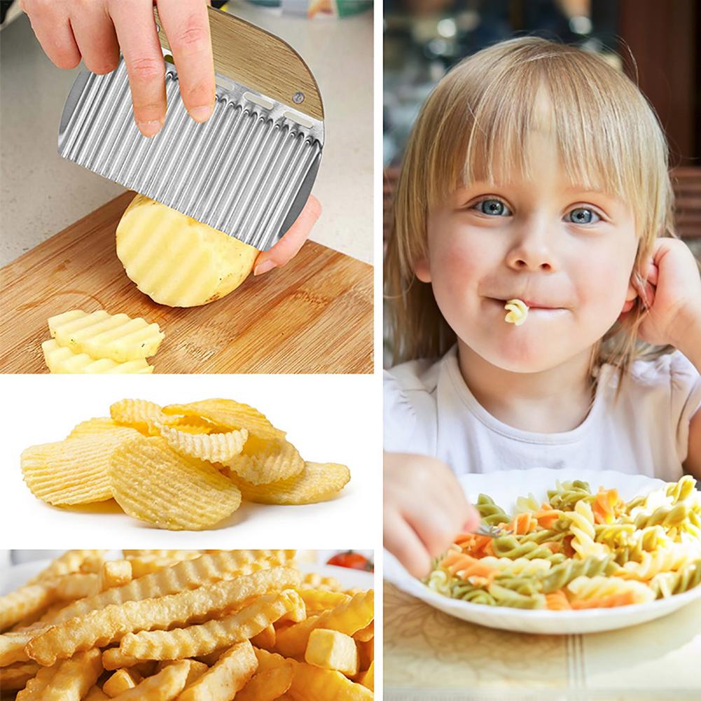 Fruit Crinkle Wavy Slicer Kitchen Potato Wave Cutter Potato Chip Slicer Household Vegetable Cutter For Chips Potato Slices Knife