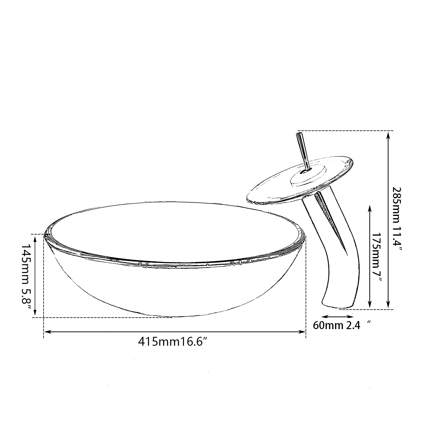 Yanksmart Flower Painting Basin Bowl 조리대 세면기 바신 싱크대 고급 유리 유리 분지 폭포 믹서 수도꼭지 키트