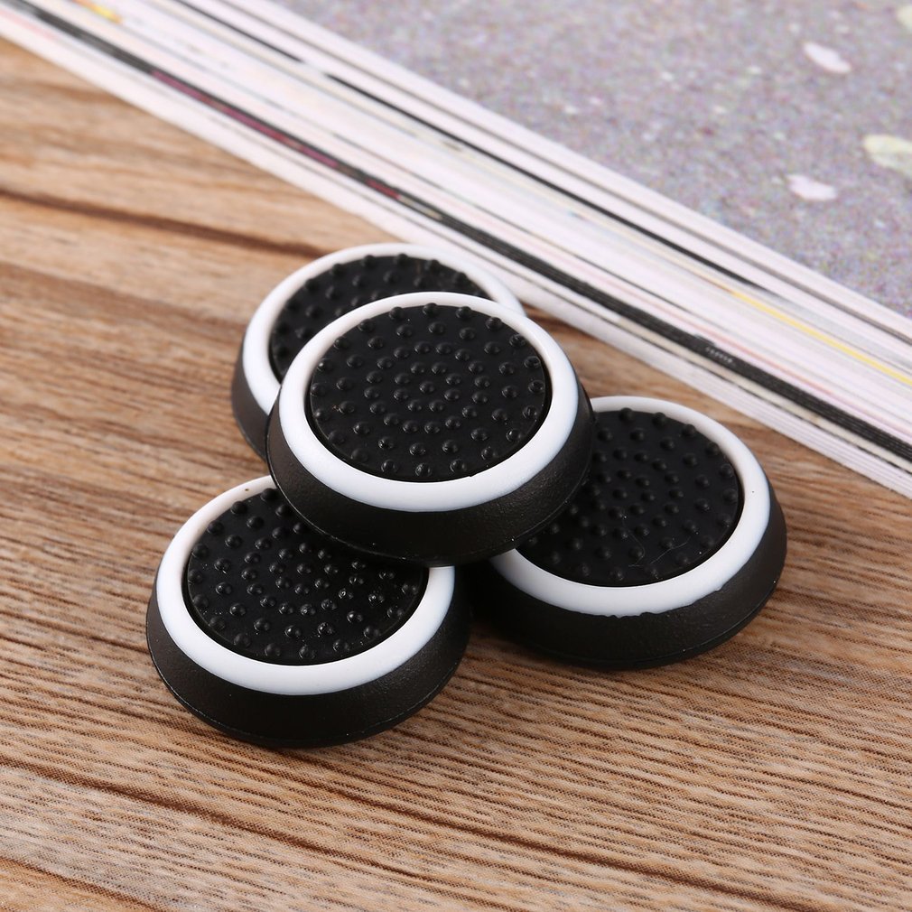 4st Silicone Anti-Slip Striped Gamepad KeyCap Controller Thumb Grips Protective Cover för PS3 för Xbox 360