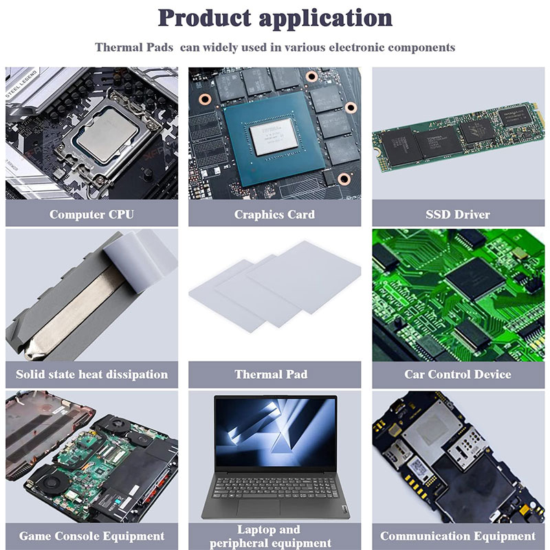 21W/MK Thermal Pad Высококачественная высокая производительность 100x100 мм графические карты ЦП.