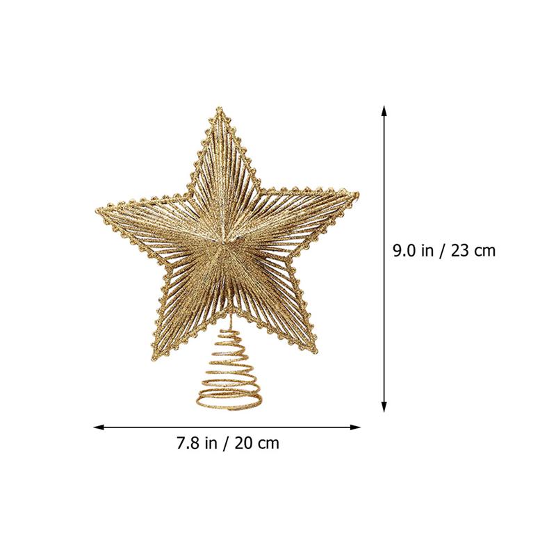 Sparkling Christmas Tree Topper Hollow Out Star Noël décor de décoration de fête de bricolage décorations d'arbre de Noël accessoires