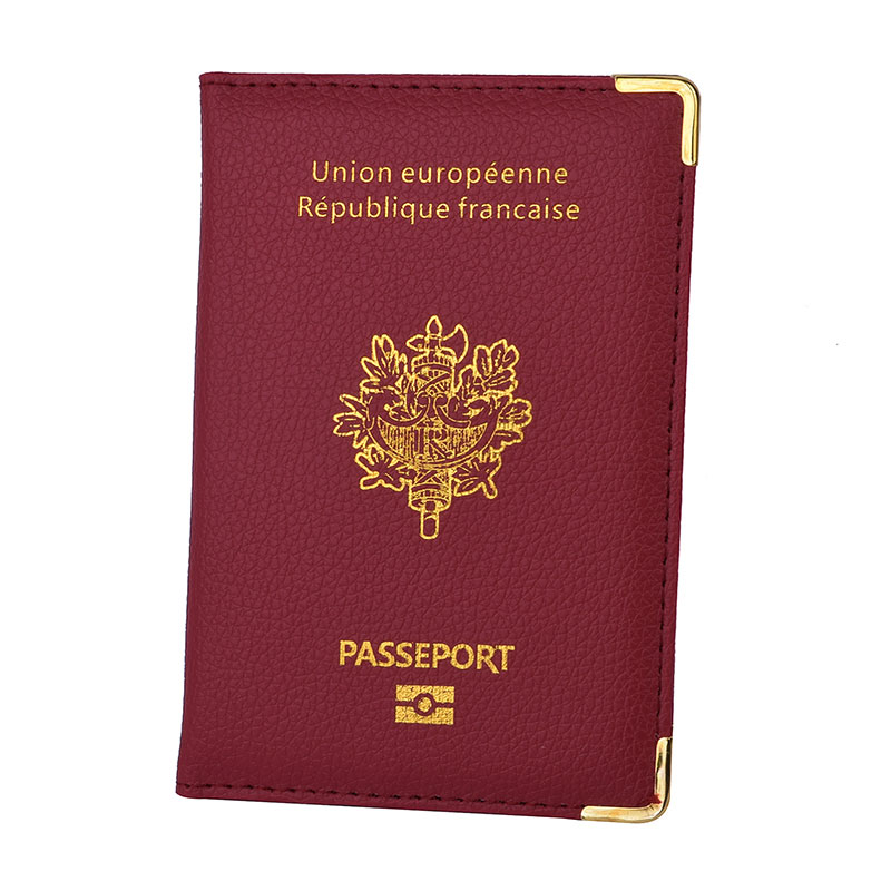 フランスパスポートカバーPUレザークレジットカードスロットポートパスポートハウズメンズ女性フランスのパスポートオーガナイザー旅行のためのオーガナイザー