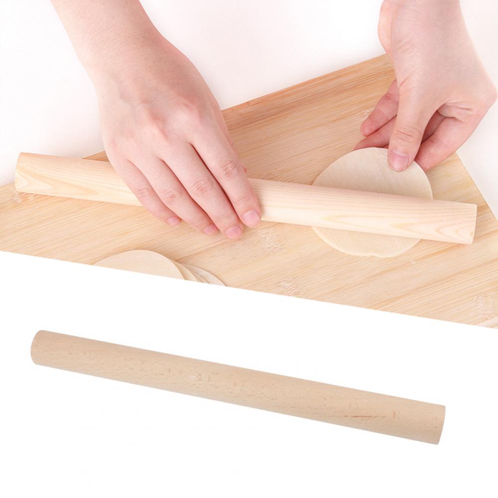 2st French Rolling Pin No Burrs Non-stick Lätt att rengöra inte lätt trasig träfondantrulle för köksbakest