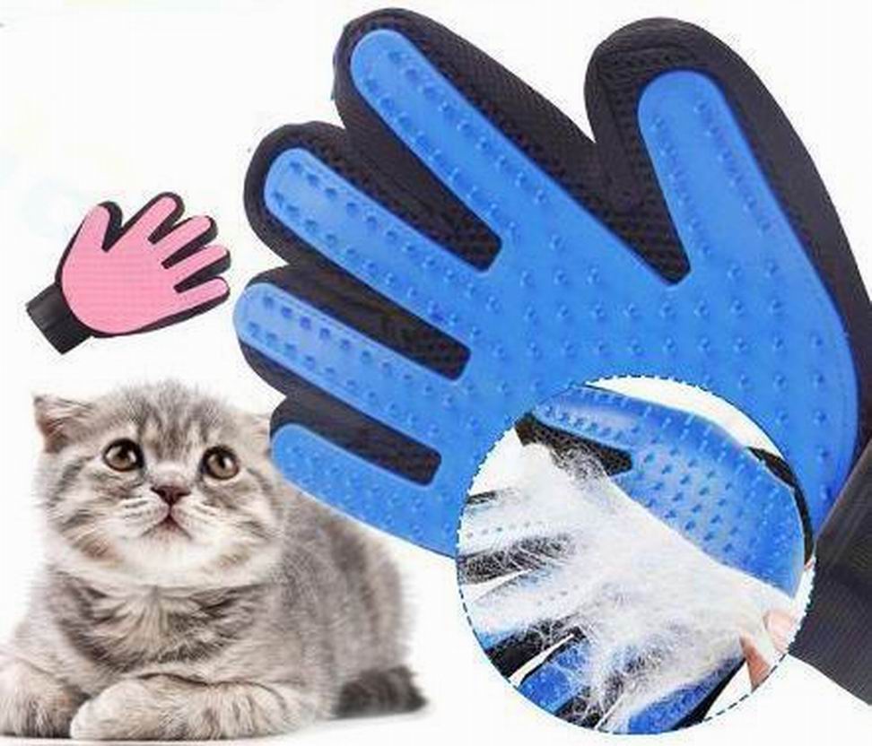 Haustierhandschuh Anti-Bite-Katze Pflegehandschuhe Hundebad saubere Massage Haarentferner Pinsel Katzen Haar Deshedding Kamm rechts oder linke Hand