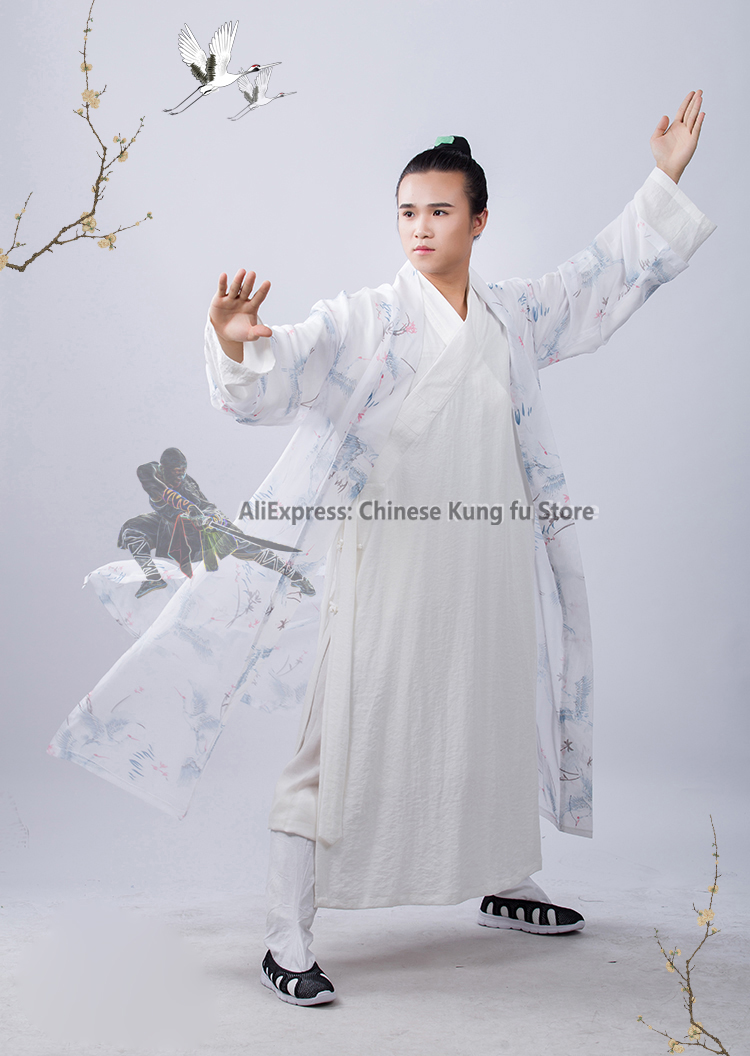 Velo del cappotto esterno wudang uniformi tai chi kung fu marziale abito taoista abiti wushu vestiti belli di gru